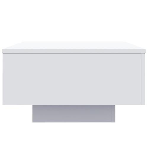 Sofabord med LED-lys 55x55x31 cm hvid