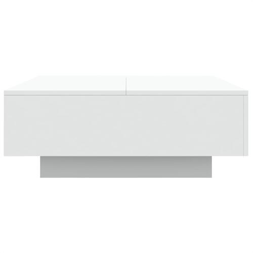 Sofabord med LED-lys 80x80x31 cm hvid