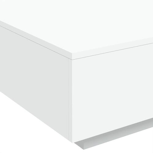 Sofabord med LED-lys 80x80x31 cm hvid