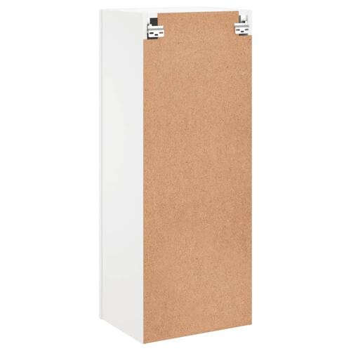 Væghængt tv-bord 40,5x30x102 cm konstrueret træ hvid