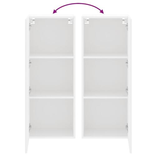 Væghængt tv-bord 40,5x30x102 cm konstrueret træ hvid