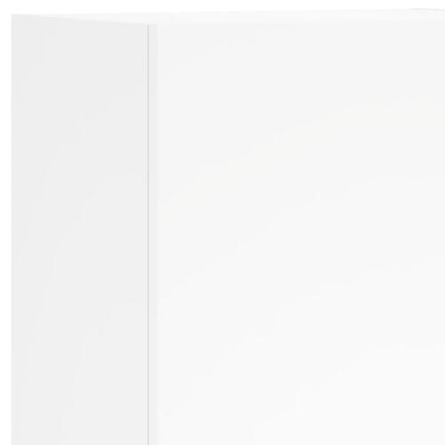 Væghængt tv-bord 40,5x30x102 cm konstrueret træ hvid
