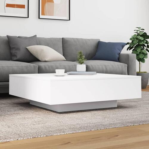 Sofabord 100x100x31 cm konstrueret træ hvid