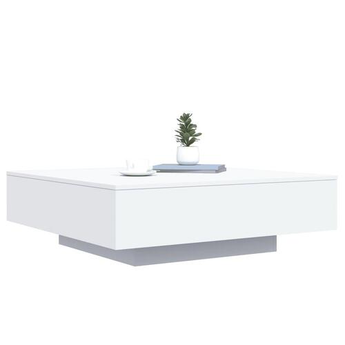 Sofabord 100x100x31 cm konstrueret træ hvid