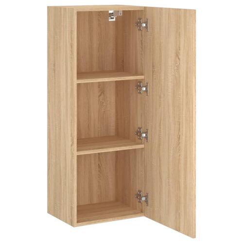 Væghængt tv-bord 40,5x30x102 cm konstrueret træ sonoma-eg