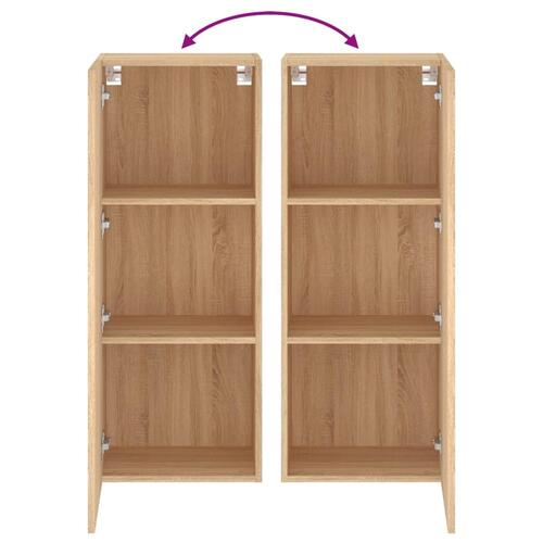 Væghængt tv-bord 40,5x30x102 cm konstrueret træ sonoma-eg
