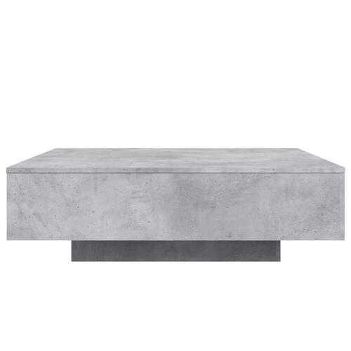 Sofabord med LED-lys 100x100x31 cm betongrå