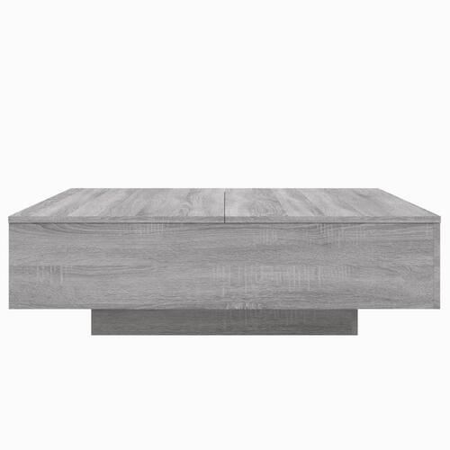 Sofabord med LED-lys 100x100x31 cm grå sonoma-eg