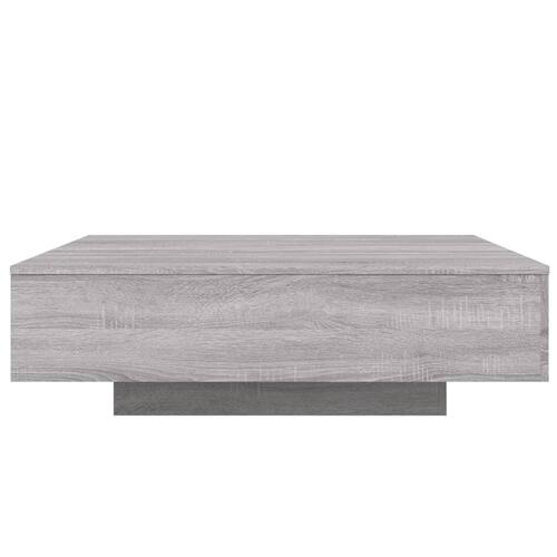 Sofabord med LED-lys 100x100x31 cm grå sonoma-eg