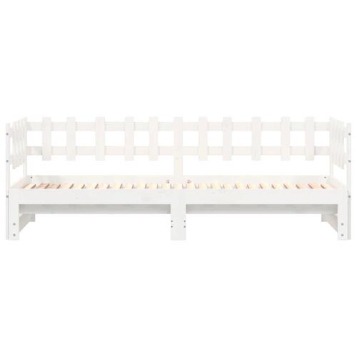 Daybed med udtræk 2x(90x200) cm massivt fyrretræ hvid