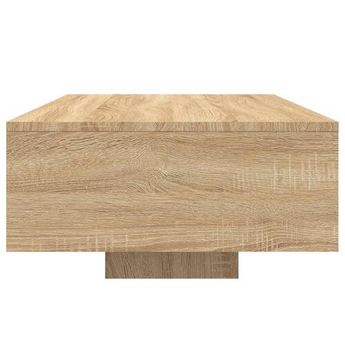 Sofabord med LED-lys 85x55x31 cm sonoma-eg