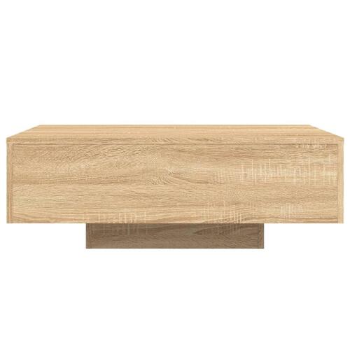 Sofabord med LED-lys 85x55x31 cm sonoma-eg