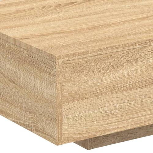 Sofabord med LED-lys 85x55x31 cm sonoma-eg