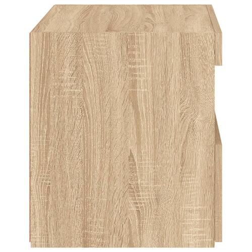 Sengeborde 2 stk. med LED-lys 50x40x45 cm sonoma-eg