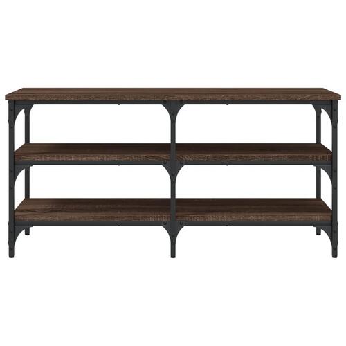 Skobænk 100x38,5x49 cm konstrueret træ brun egetræsfarve