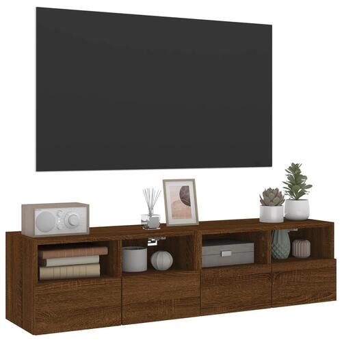 Tv-borde til væg 2 stk. 60x30x30 cm konstrueret træ brunt eg