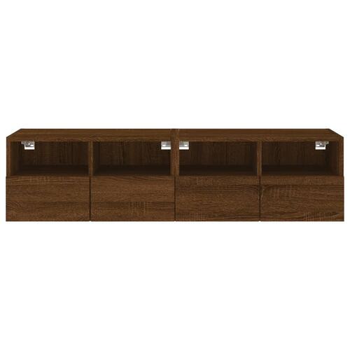 Tv-borde til væg 2 stk. 60x30x30 cm konstrueret træ brunt eg