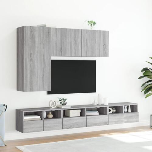 Tv-borde til væg 2 stk. 60x30x30 cm konstrueret træ grå sonoma