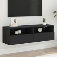 Væghængt tv-bord 100x30x30 cm konstrueret træ sort