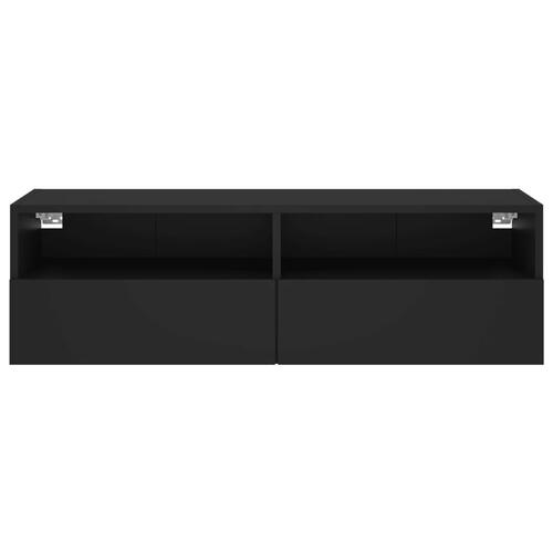Væghængt tv-bord 100x30x30 cm konstrueret træ sort