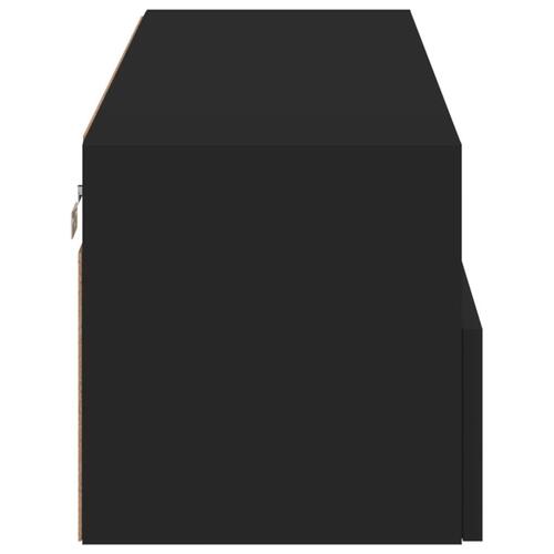 Væghængt tv-bord 100x30x30 cm konstrueret træ sort