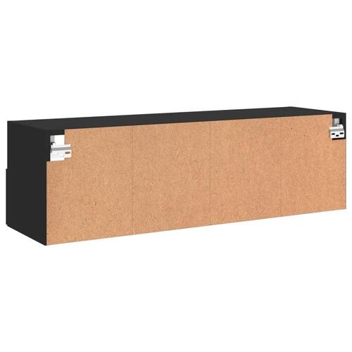 Væghængt tv-bord 100x30x30 cm konstrueret træ sort