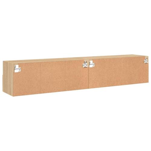 Væghængte tv-borde 2 stk. 80x30x30 cm konstrueret træ sonoma-eg