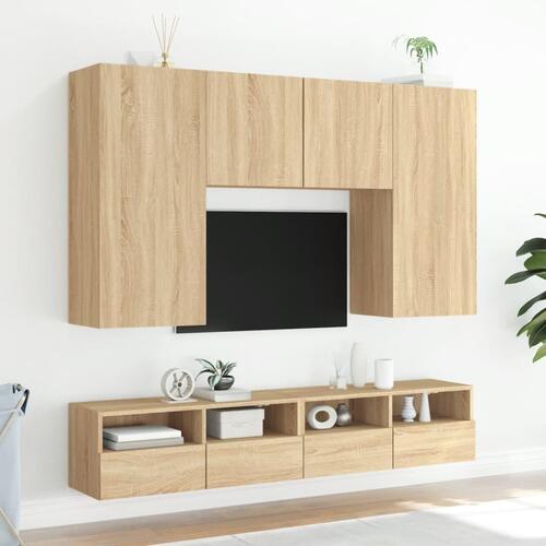 Væghængt tv-bord 100x30x30 cm konstrueret træ sonoma-eg