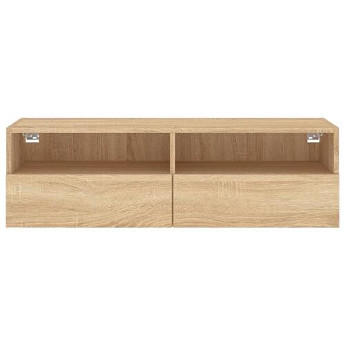 Væghængt tv-bord 100x30x30 cm konstrueret træ sonoma-eg