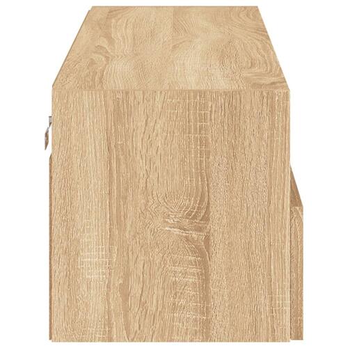 Væghængt tv-bord 100x30x30 cm konstrueret træ sonoma-eg