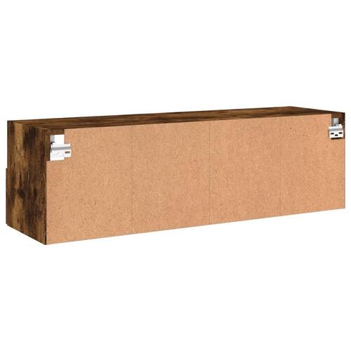Væghængt tv-bord 100x30x30 cm konstrueret træ røget egetræ