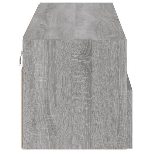 Væghængt tv-bord 100x30x30 cm konstrueret træ grå sonoma-eg