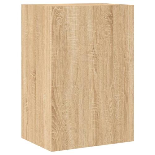 Væghængt tv-bord 2 stk. 40,5x30x60 cm konstrueret træ sonoma-eg
