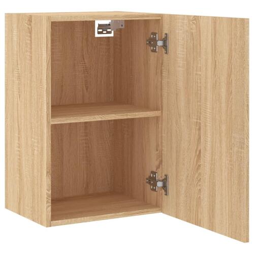 Væghængt tv-bord 2 stk. 40,5x30x60 cm konstrueret træ sonoma-eg