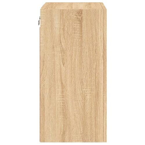 Væghængt tv-bord 2 stk. 40,5x30x60 cm konstrueret træ sonoma-eg