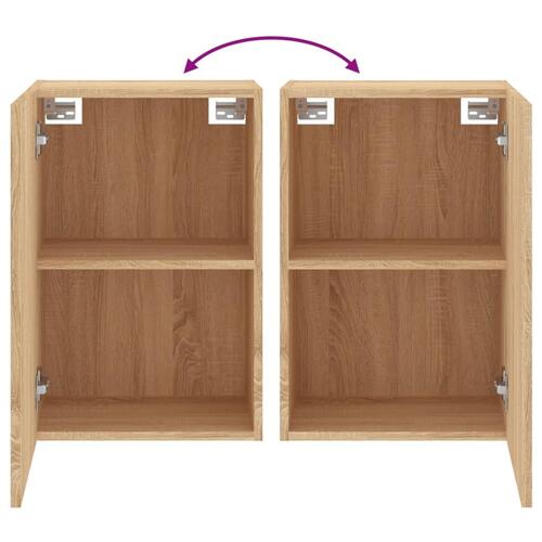 Væghængt tv-bord 2 stk. 40,5x30x60 cm konstrueret træ sonoma-eg