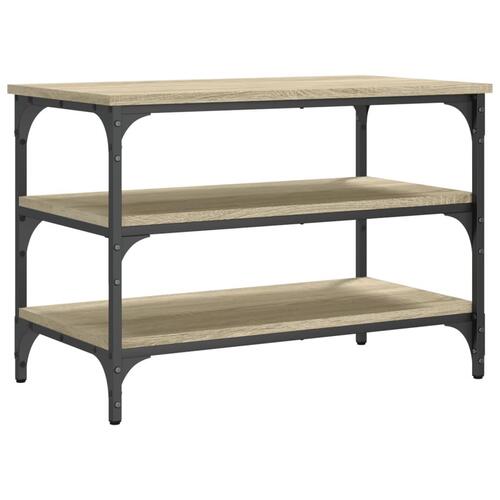 Skobænk 70x38,5x49 cm konstrueret træ sonoma-eg