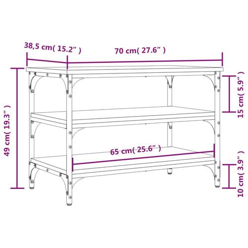 Skobænk 70x38,5x49 cm konstrueret træ sonoma-eg