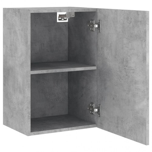 Væghængt tv-bord 2 stk. 40,5x30x60 cm konstrueret træ betongrå