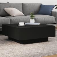 Sofabord 80x80x31 cm konstrueret træ sort