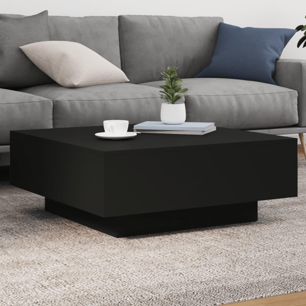 Sofabord 80x80x31 cm konstrueret træ sort