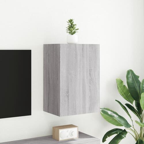 Væghængt tv-bord 40,5x30x60 cm konstrueret træ grå sonoma-eg