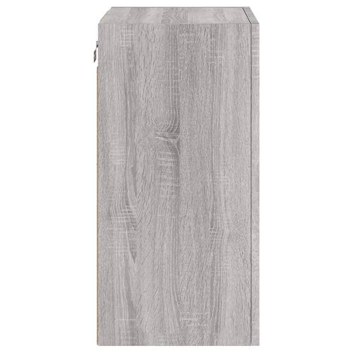 Væghængt tv-bord 40,5x30x60 cm konstrueret træ grå sonoma-eg
