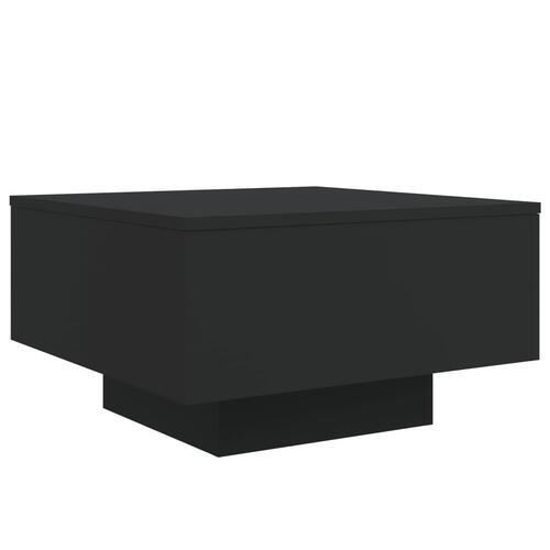 Sofabord med LED-lys 55x55x31 cm sort