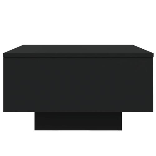 Sofabord med LED-lys 55x55x31 cm sort