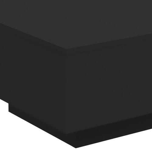 Sofabord med LED-lys 55x55x31 cm sort