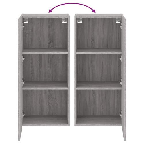 Væghængt tv-bord 40,5x30x90 cm konstrueret træ grå sonoma-eg