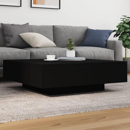 Sofabord 100x100x31 cm konstrueret træ sort