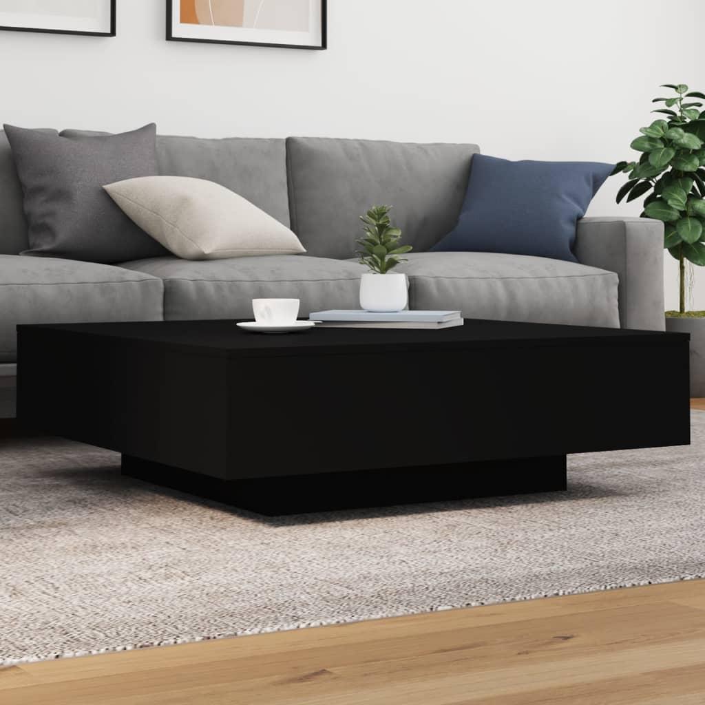 Sofabord 100x100x31 cm konstrueret træ sort