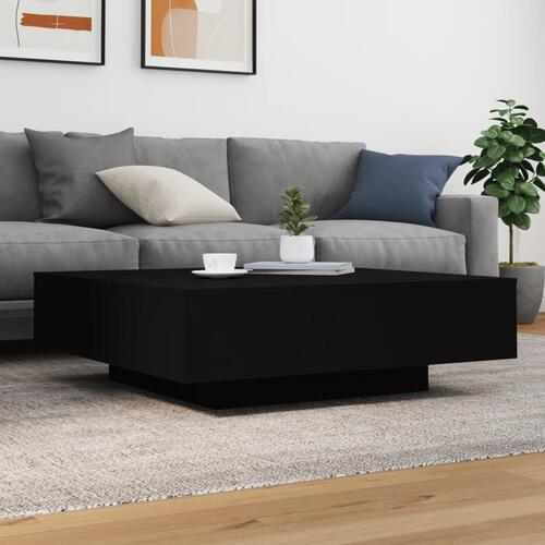 Sofabord 100x100x31 cm konstrueret træ sort